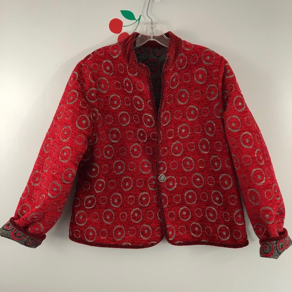 Reversible Jacket Oversized Texture Boho Jacket Xl - image 2